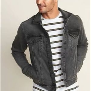 Distressed black Denim Mens Jacket